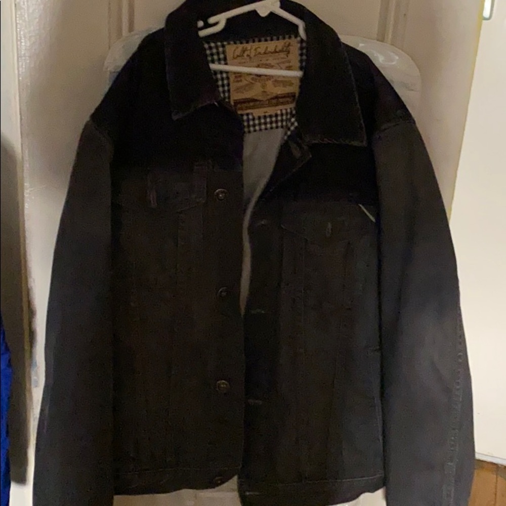 Black and grey jean suit